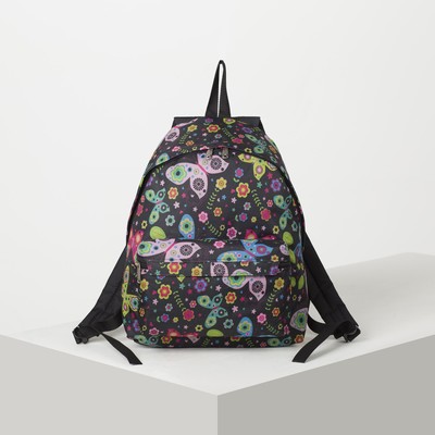 Рюкзак молодёжный, отдел на молнии, наружный карман, цвет чёрный