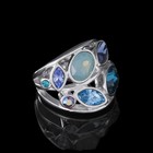 Кольцо «Нулви», размер 17, цветное в серебре - Фото 1