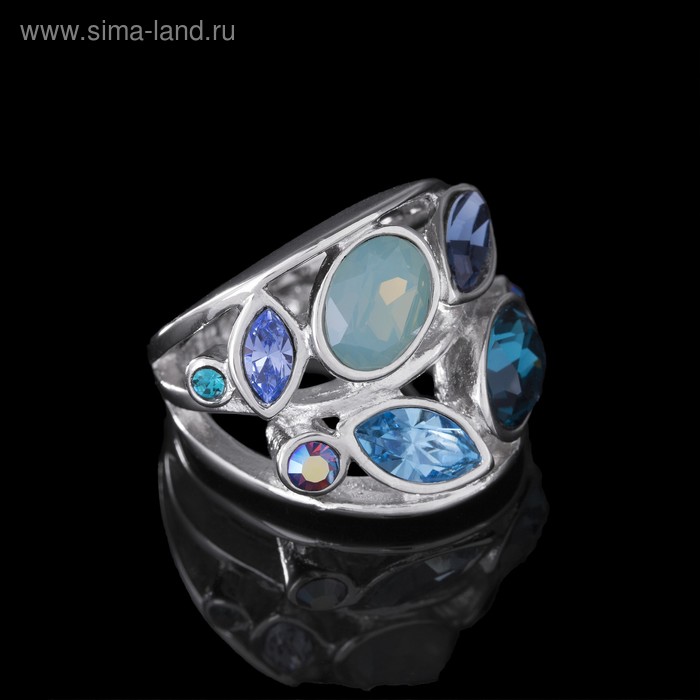 Кольцо «Нулви», размер 17, цветное в серебре - Фото 1