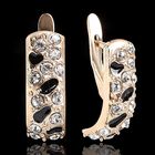 Серьги «Эгида», цвет чёрный в золоте - Фото 1