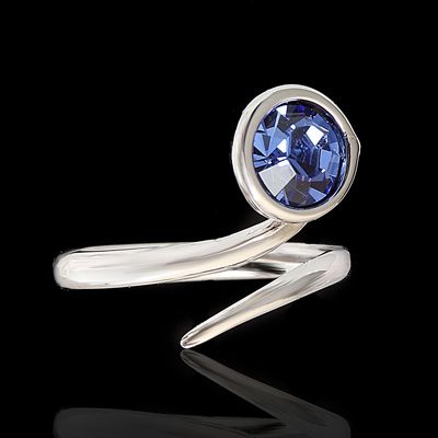 Кольцо "Муссон", безразмерное, цвет голубой в серебре