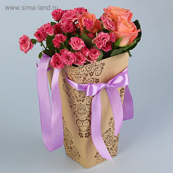 Пакет для цветов "Лоза", 9 х 15 х 27 см - Фото 1