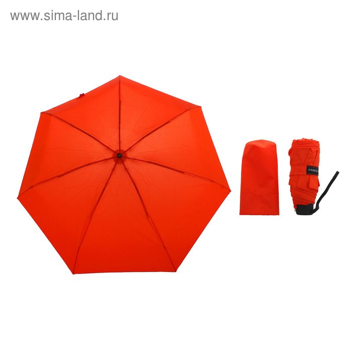 Зонт механический "Однотонный", R=53см, цвет оранжевый - Фото 1