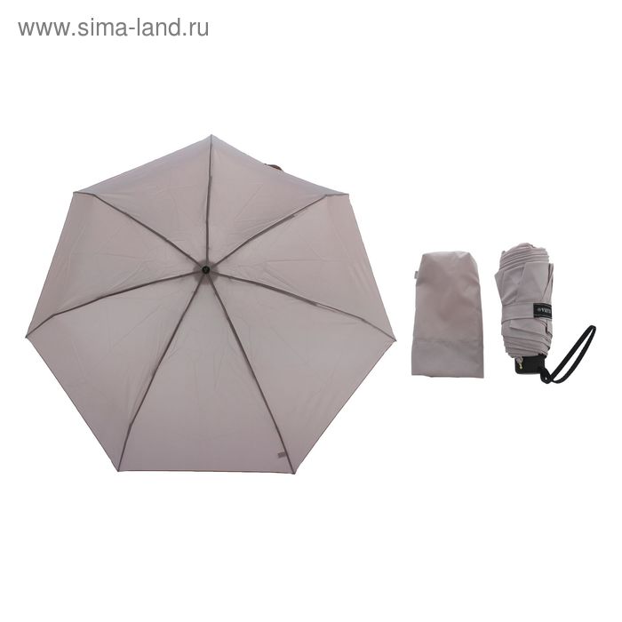 Зонт механический "Однотонный", R=53см, цвет серый - Фото 1