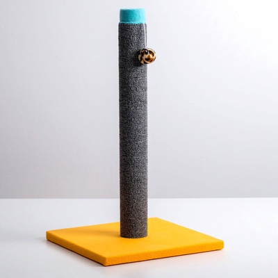 Когтеточка «Столбик» Lowcost, 54×31 см, с игрушкой, ковролин, МИКС