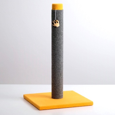 Когтеточка «Столбик» Lowcost, 54×31 см, с игрушкой, ковролин, МИКС