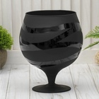 Ваза для цветов «Валентайн-лабиринт» бренди бокал на ножке, 2 л, h=20 см, стекло, чёрная - Фото 1