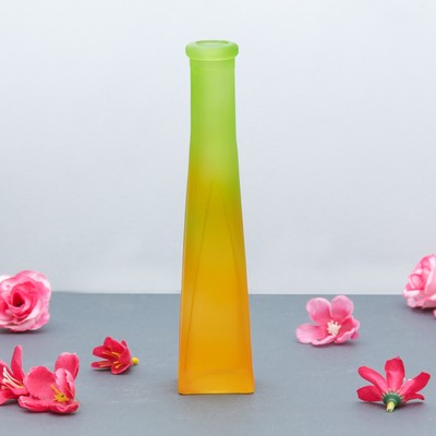 Ваза "Стрелки" радуга матовая 4-х угол. d-2см, h-20см МИКС