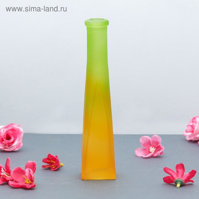 Ваза "Стрелки" радуга матовая 4-х угол. d-2см, h-20см  МИКС - Фото 1