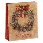 Пакет крафтовый вертикальный «С Новым Годом!», 23 × 27 × 8 см - Фото 3
