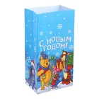 Пакет подарочный без ручек "С новым счастьем!", Медвежонок Винни и его друзья, 10 х 19,5 х 7 см - Фото 1