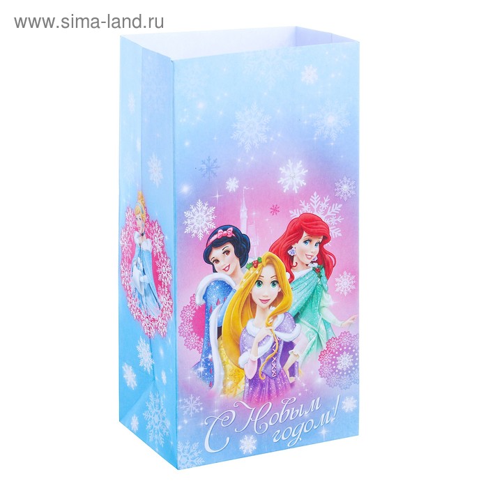 Пакет подарочный без ручек «С Новым годом!», Принцессы, 10 х 19,5 х 7 см - Фото 1