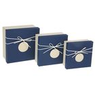 Набор коробок 3 в 1 "С наилучшими пожеланиями", синий, 19 х 19 х 10 - 15 х 15 х 6,5 см - Фото 1