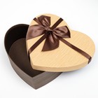 Набор коробок 3 в 1 «Сердце», с бантом, коричневый, 22 х 20 х 9 - 16 х 14 х 6 см - Фото 4