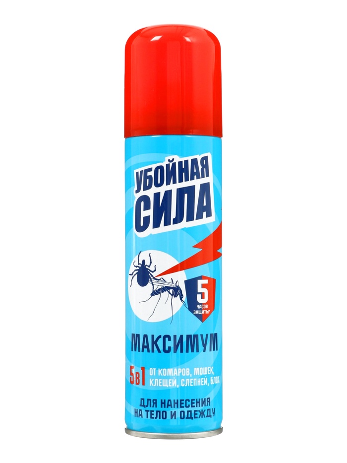 Аэрозоль "Убойная Сила" 5в1 от комаров, клещей, мошки, слепней, блох, Ваниль, 150 см3 - Фото 1