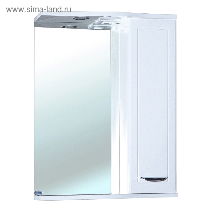 Зеркало-шкаф Bellezza Классик 55 см белое, правое с подсветкой - Фото 1