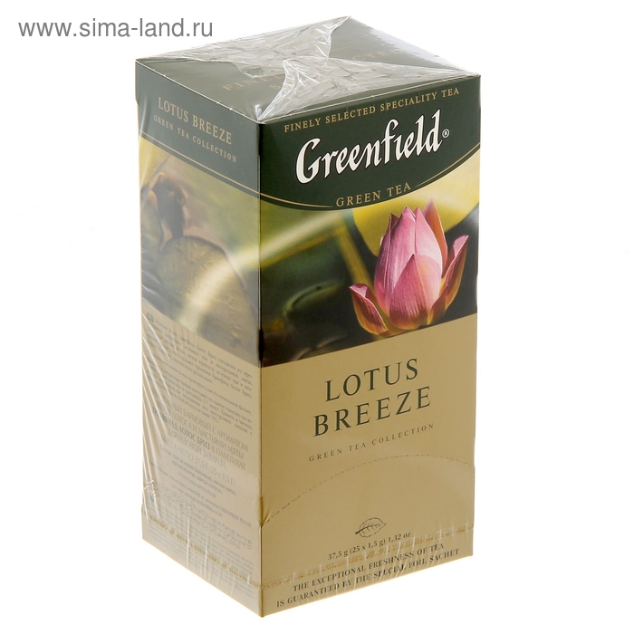 Чай Гринфилд Lotus Breez green tea 25п*1,5 гр. - Фото 1