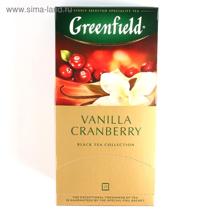 Чай Гринфилд Vanilla Cranberry black tea 25п*1,5 гр. - Фото 1