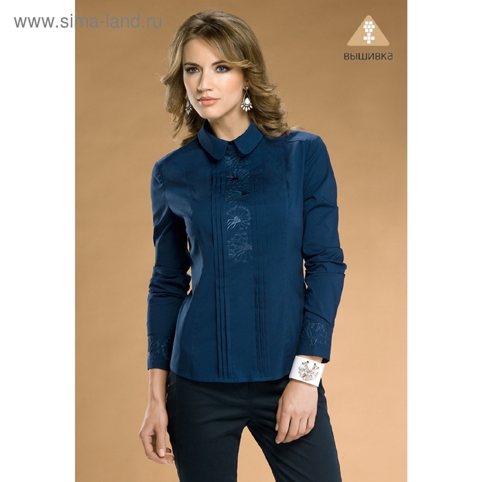 Блузка женская, размер XS, цвет тёмно-синий - Фото 1