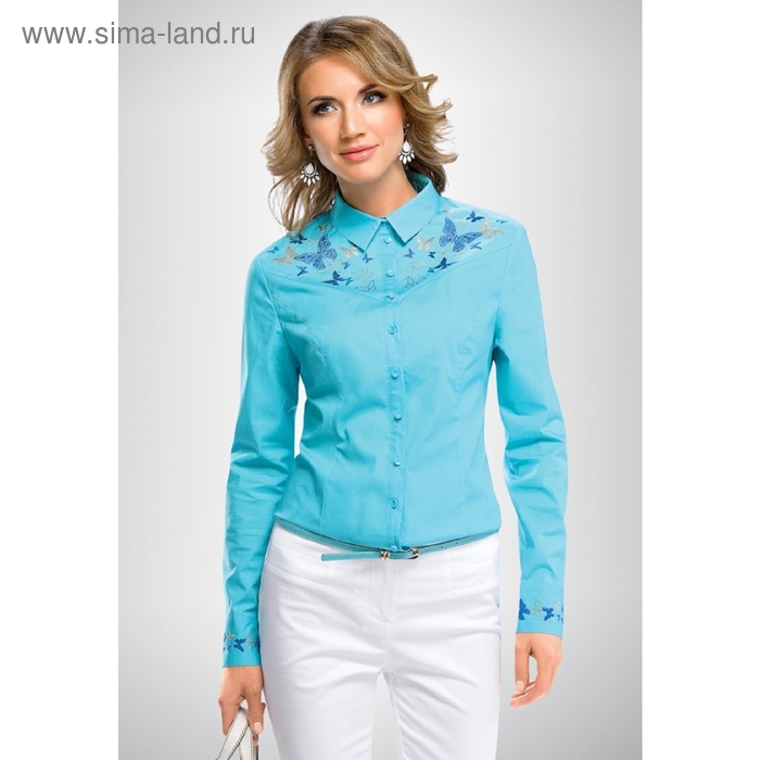 Блузка женская, размер L, цвет голубой - Фото 1