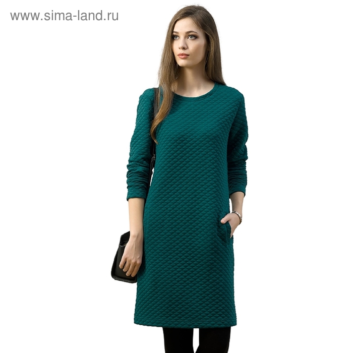 Платье-толстовка, размер S, цвет зелёный - Фото 1