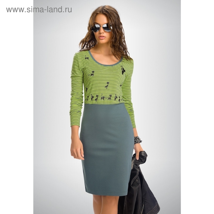 Платье с открытыми плечами, размер XS, цвет зелёный - Фото 1