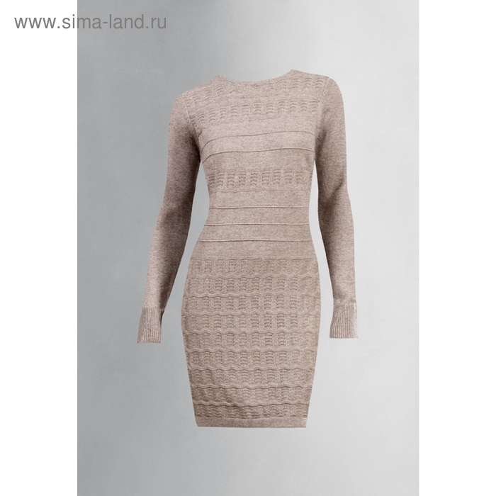 Платье-свитер, размер М, цвет светло-коричневый - Фото 1