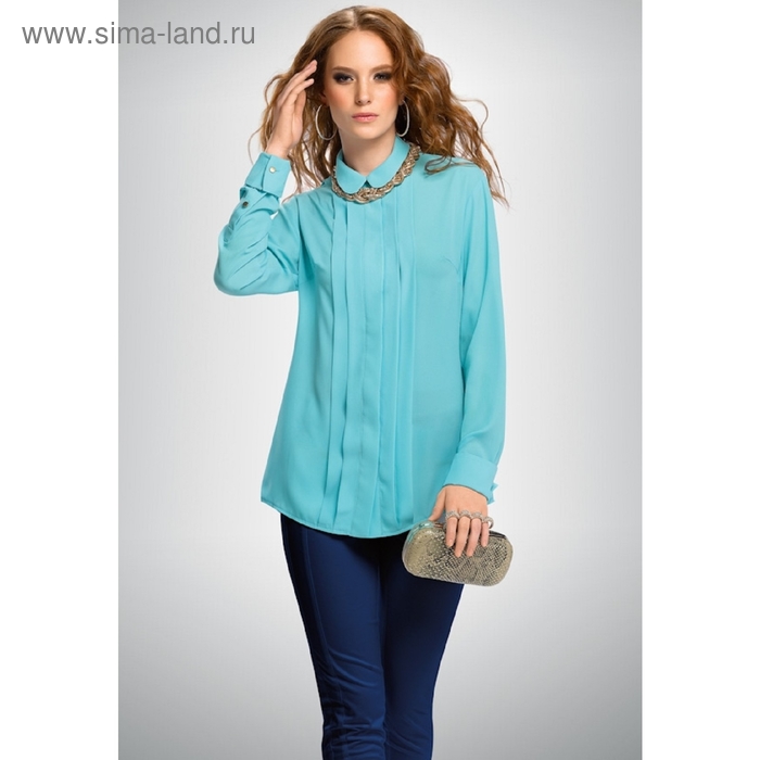 Блузка женская, размер XL, цвет голубой - Фото 1