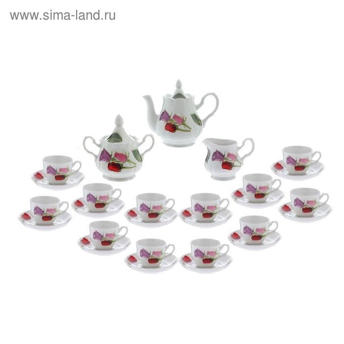 Сервиз чайный "Романс. Королева цветов", 27 предметов - Фото 1