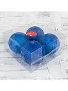 Ёлочные игрушки «Туман», шары новогодние, d=10 см, набор 4 шт., синий - Фото 3