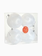 Ёлочные игрушки, шары новогодние, пластик, набор d=10 см, 4 шт. «Туман» белый - фото 60766431