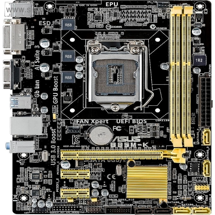 Материнская плата Asus B85M-K, Soc-1150, Intel B85, 2xDDR3, mATX, Ret - Фото 1