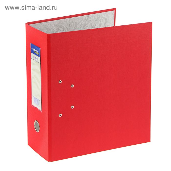 Папка-регистратор А4, 125мм PVC ClassicHC, с 2-мя механизмами, торцевой карман, красный - Фото 1