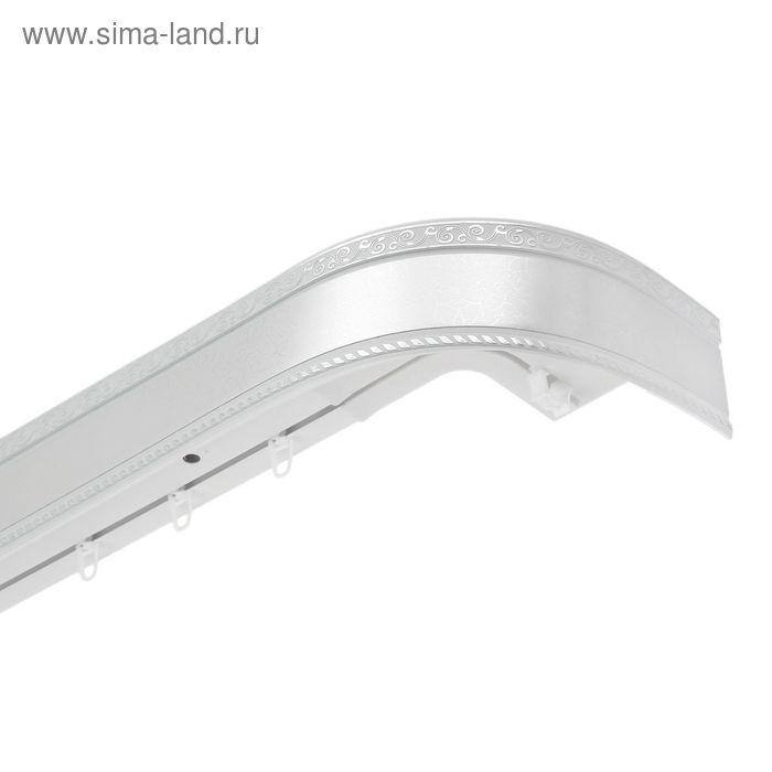 Карниз трёхрядный «Ультракомпакт. Есенин серебро», 280 см, с декоративной планкой 7 см, цвет элегант - Фото 1