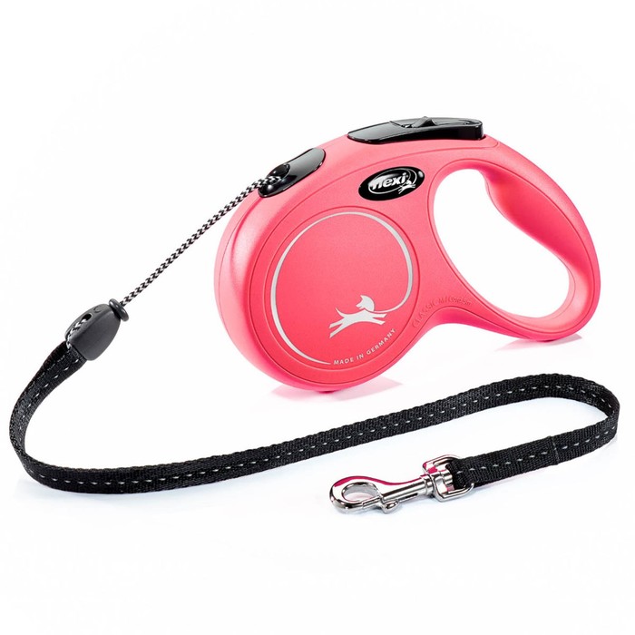 Рулетка Flexi New Classic М (до 20 кг) 5 м трос, красная - Фото 1