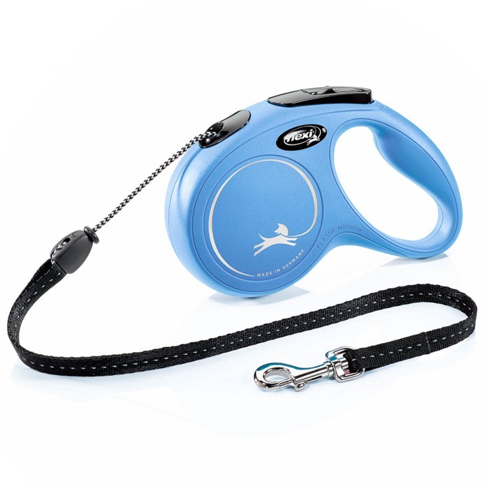 Рулетка Flexi New Classic М (до 20 кг) 5 м трос, синяя - Фото 1