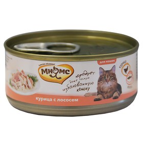 Влажный корм "Мнямс" для кошек, курица с лососем в нежном желе, ж/б, 70 г