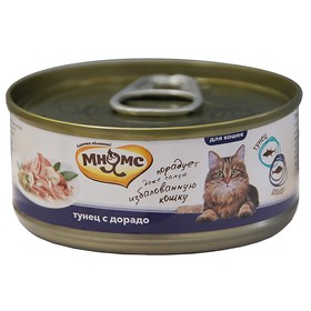 Влажный корм "Мнямс" для кошек, тунец с дорадо в нежном желе, ж/б, 70 г