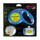 Набор Flexi: рулетка NEW Classic М до 20 кг, трос, 5 м + LED фонарик + Multi-box, синий - Фото 3