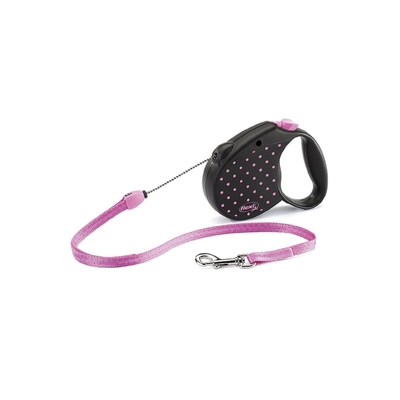 Рулетка Flexi  Color S (до 12 кг) трос, 5 м розовая