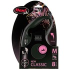 Рулетка Flexi New Classic M (до 20 кг) 8 м трос, черная - Фото 2