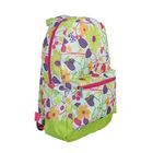 Рюкзак молодёжный на молнии "Яркие цветы", 1 отдел, 1 наружный карман, цвет салатовый - Фото 2