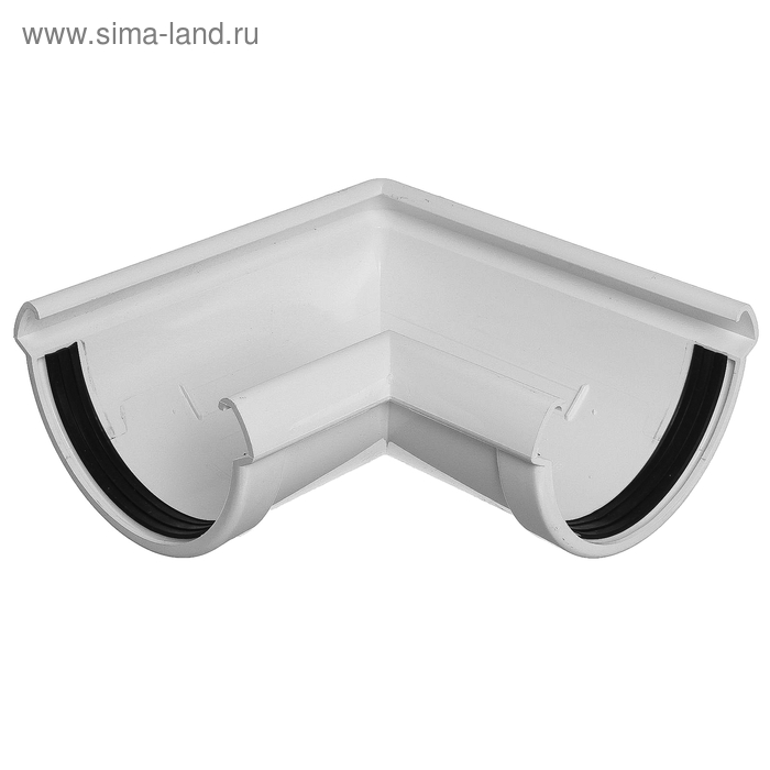 Угол водосточного желоба DÖCKE LUX, 90°, цвет пломбир - Фото 1