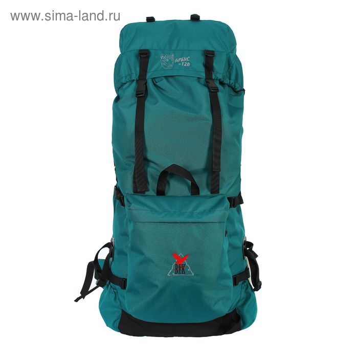 Рюкзак туристический "Ирбис", 1 отдел, 3 наружных кармана, объём - 120л, цвет морской волны - Фото 1