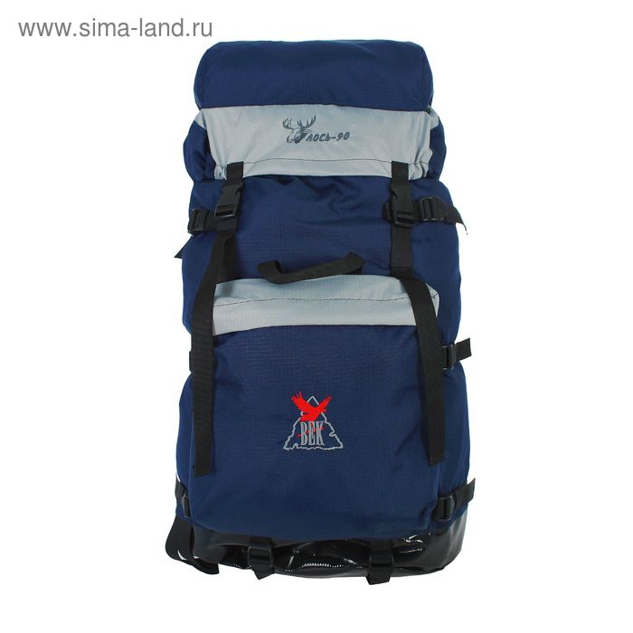 Рюкзак туристический "Лось", 1 отдел, 1 наружный карман, объём - 90л, синий - Фото 1