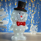 Фигура акрил. "Снеговик в шляпе" 22х18х46 см, 30 LED, 8 режимов, 220V, БЕЛЫЙ - Фото 1