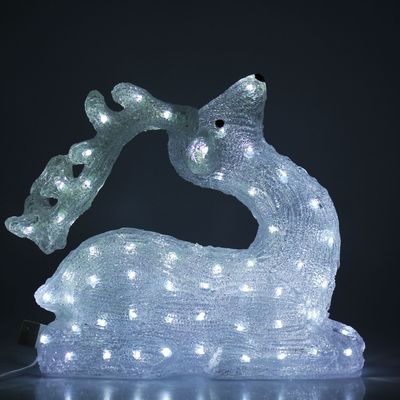 Фигура акрил. "Олень загадочный" 56х24х46 см, 100 LED, 8 режимов, 220V, БЕЛЫЙ