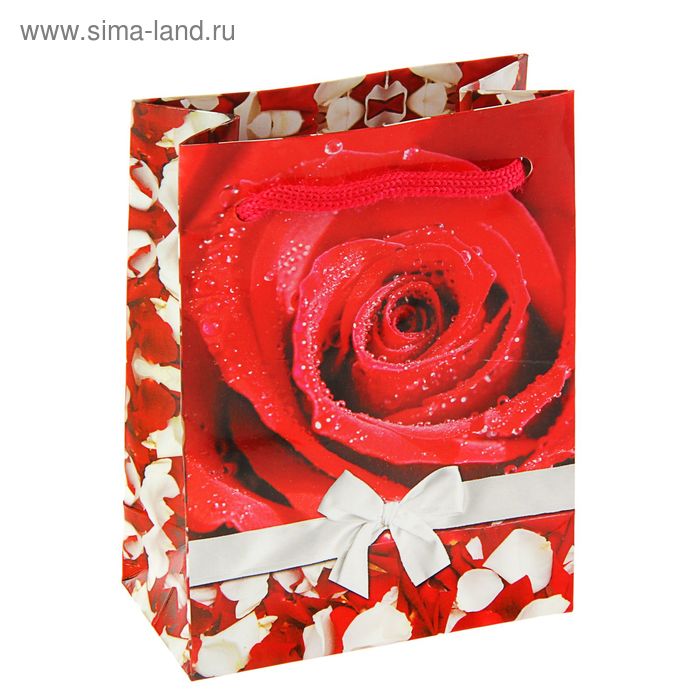 Пакет подарочный "Роза" 12,2 х 9,2 х 4,8 см - Фото 1