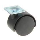 Колесо мебельное, d=50 мм, черное (комплект 2 шт) - фото 36707871