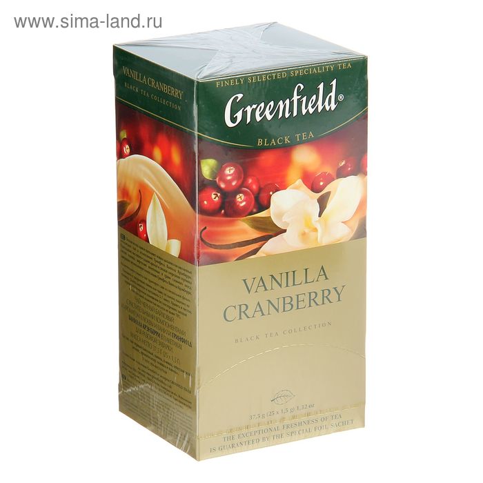 Чай Гринфилд Vanilla Cranberry black tea 25п*1,5 гр. - Фото 1